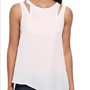 BCBGeneration Mixed-media Sleeveless Blush Shirt